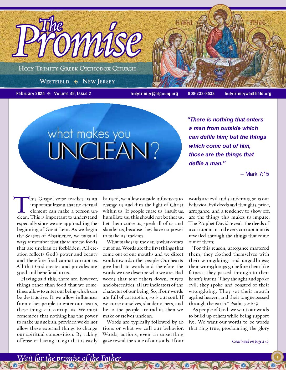 Thumbnail of the first page of 'The Promise – February 2025'